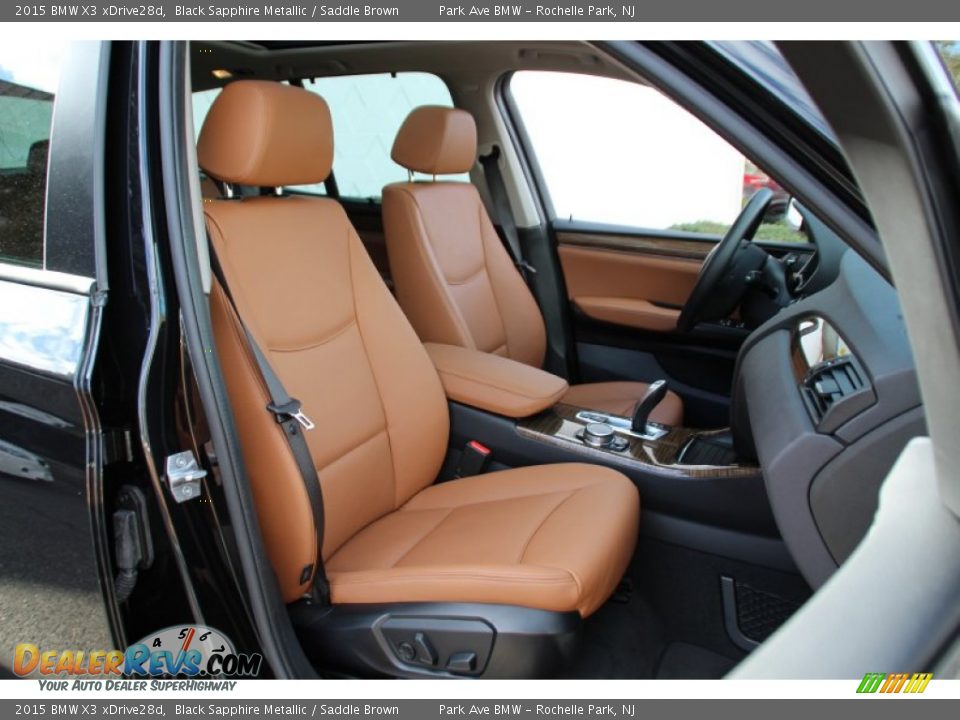 2015 BMW X3 xDrive28d Black Sapphire Metallic / Saddle Brown Photo #29