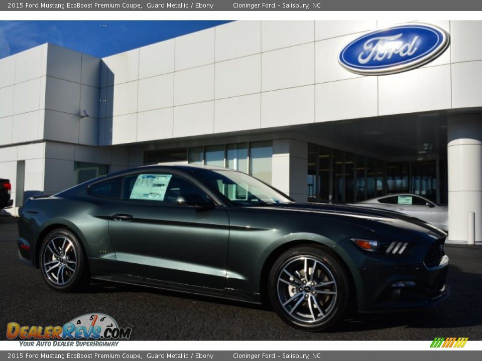 2015 Ford Mustang EcoBoost Premium Coupe Guard Metallic / Ebony Photo #1