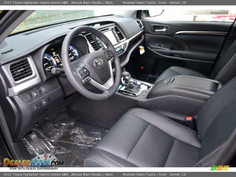 Black Interior - 2015 Toyota Highlander Hybrid Limited AWD Photo #5