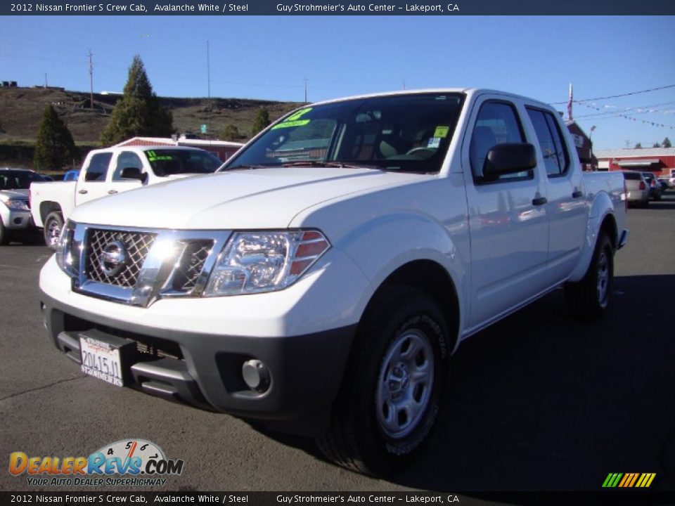 2012 Nissan Frontier S Crew Cab Avalanche White / Steel Photo #3