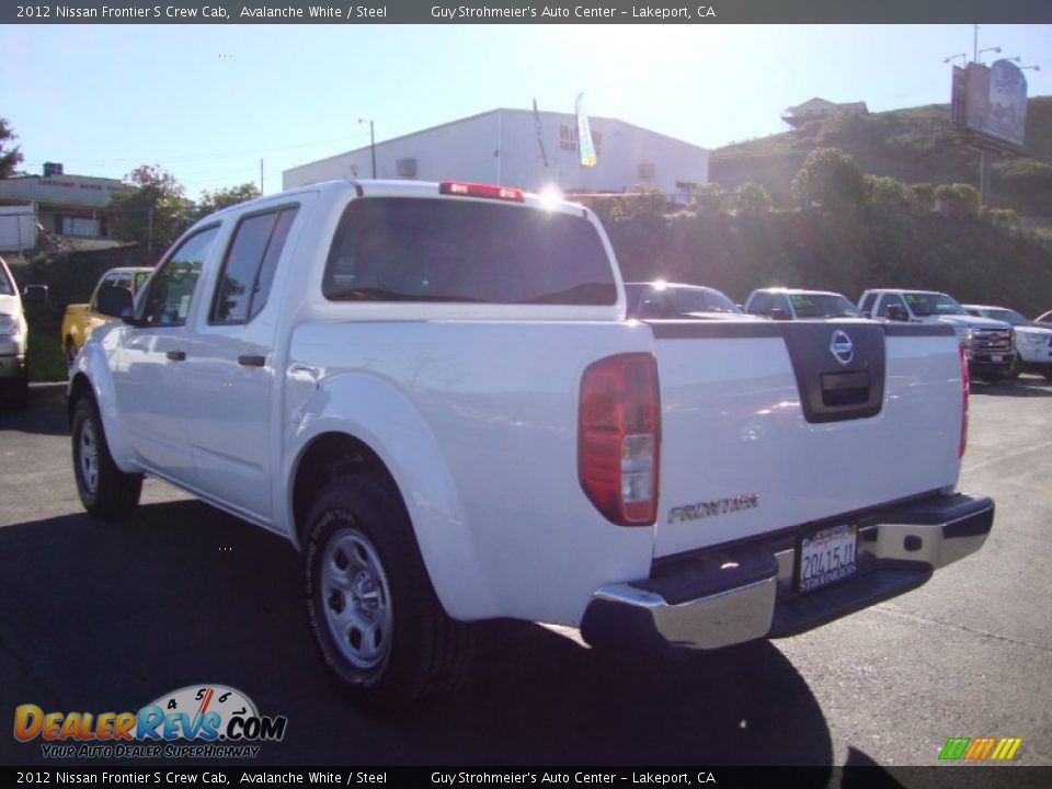 2012 Nissan Frontier S Crew Cab Avalanche White / Steel Photo #5