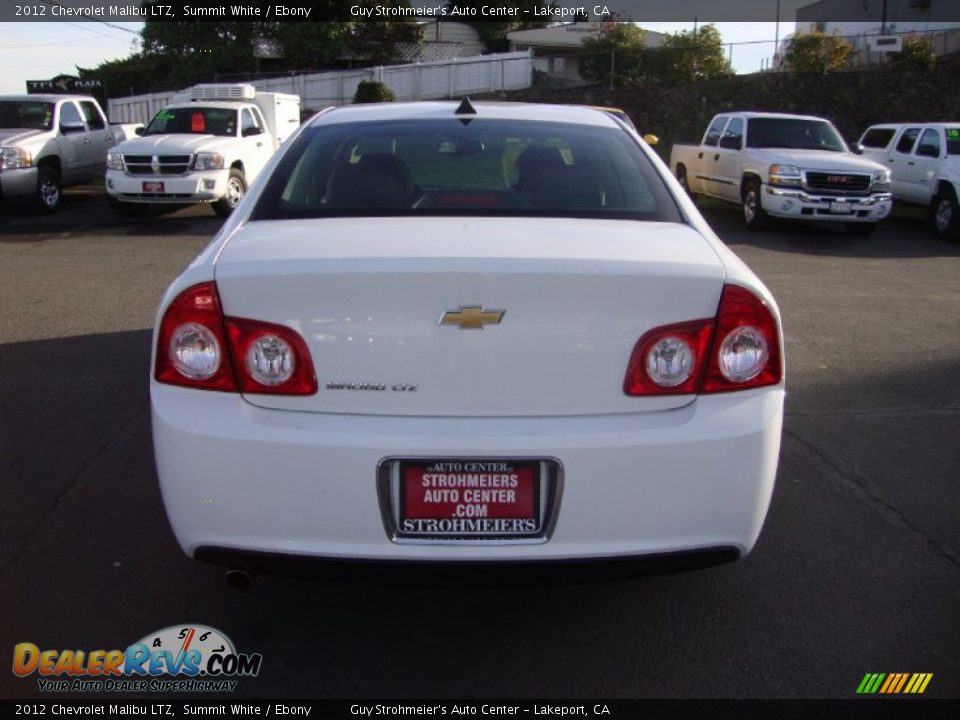 2012 Chevrolet Malibu LTZ Summit White / Ebony Photo #6