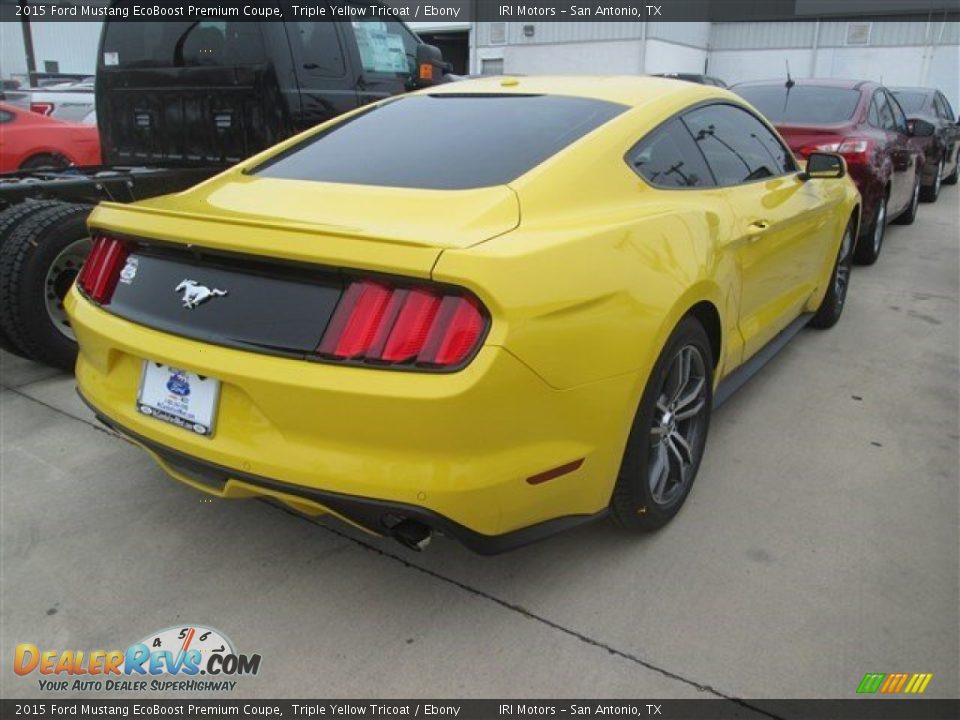 2015 Ford Mustang EcoBoost Premium Coupe Triple Yellow Tricoat / Ebony Photo #7