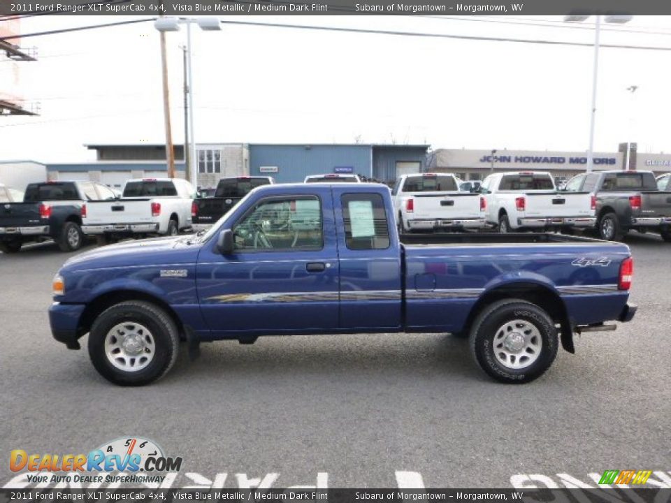 2011 Ford Ranger XLT SuperCab 4x4 Vista Blue Metallic / Medium Dark Flint Photo #8