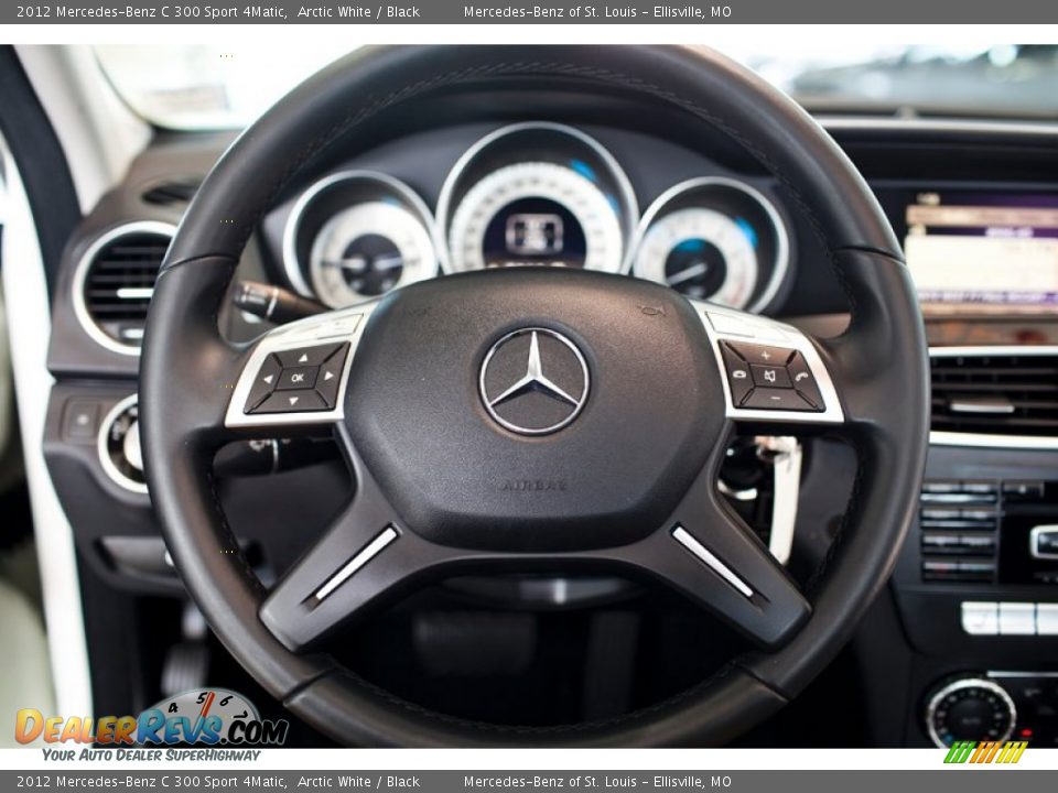 2012 Mercedes-Benz C 300 Sport 4Matic Arctic White / Black Photo #25