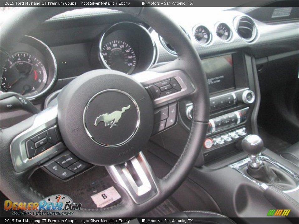 2015 Ford Mustang GT Premium Coupe Ingot Silver Metallic / Ebony Photo #11