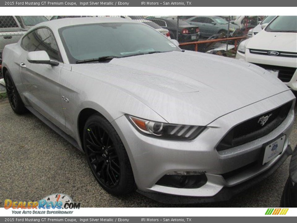 2015 Ford Mustang GT Premium Coupe Ingot Silver Metallic / Ebony Photo #13