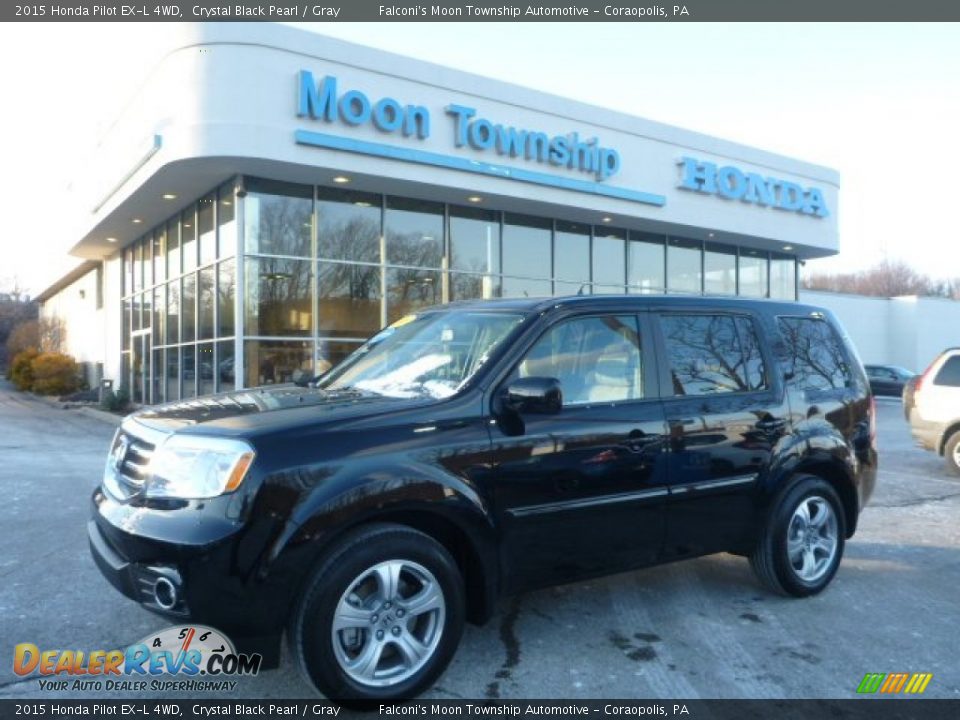 2015 Honda Pilot EX-L 4WD Crystal Black Pearl / Gray Photo #1