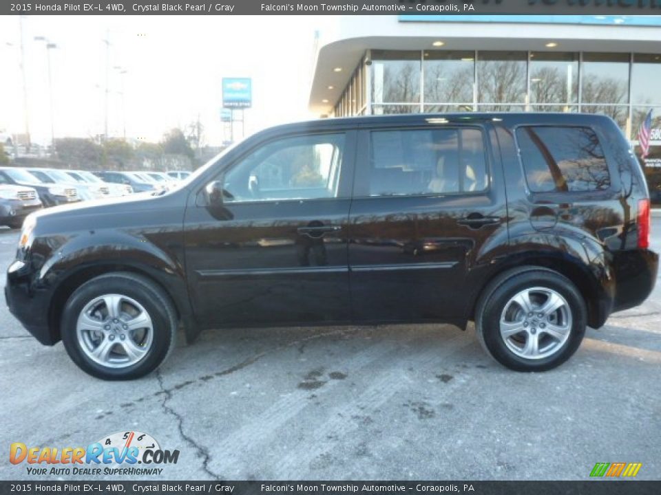 2015 Honda Pilot EX-L 4WD Crystal Black Pearl / Gray Photo #2
