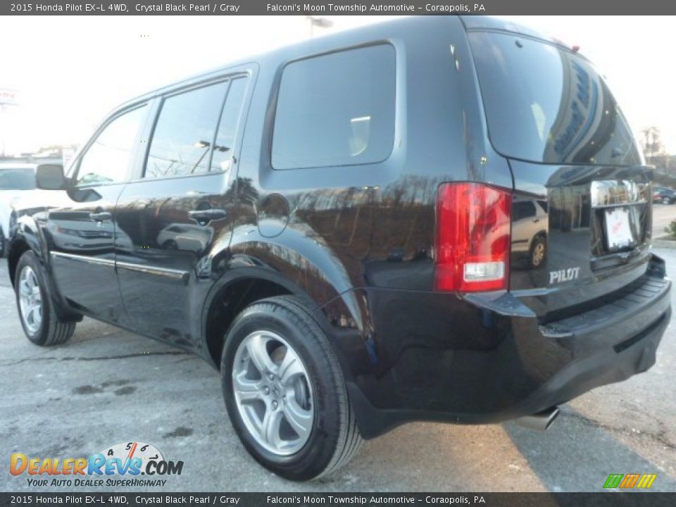 2015 Honda Pilot EX-L 4WD Crystal Black Pearl / Gray Photo #3