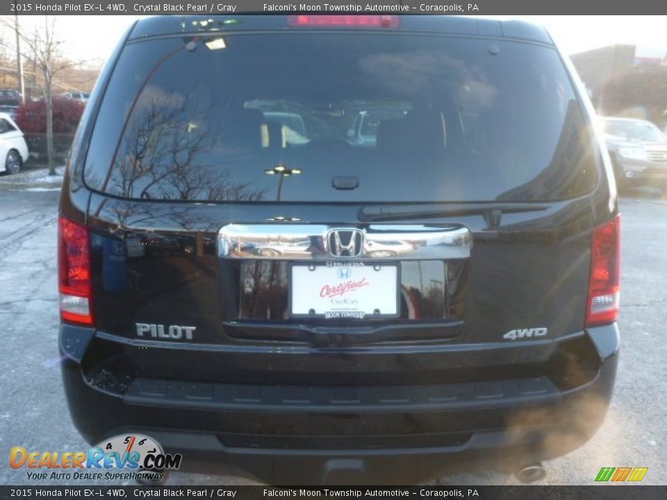 2015 Honda Pilot EX-L 4WD Crystal Black Pearl / Gray Photo #4