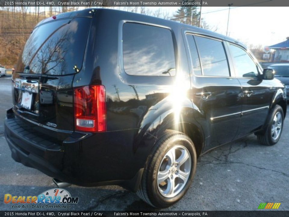 2015 Honda Pilot EX-L 4WD Crystal Black Pearl / Gray Photo #5