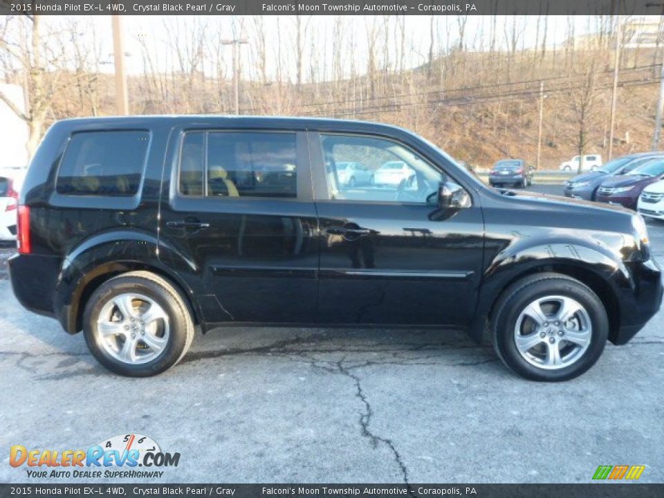 2015 Honda Pilot EX-L 4WD Crystal Black Pearl / Gray Photo #6
