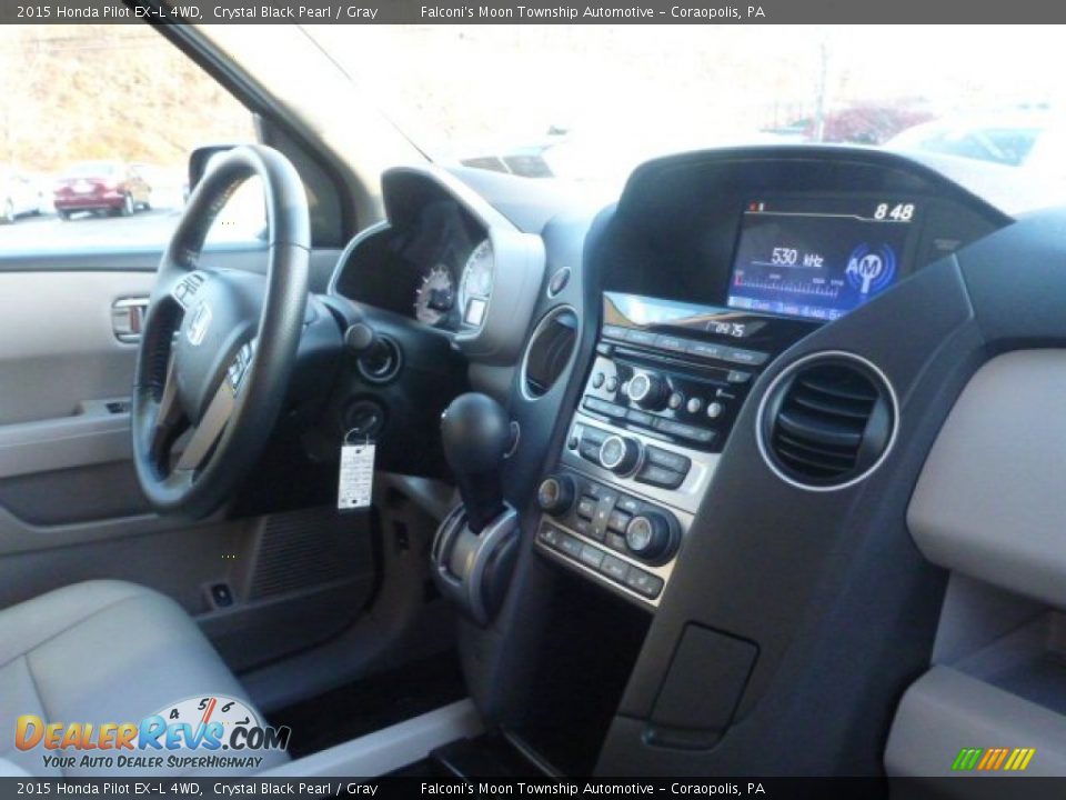2015 Honda Pilot EX-L 4WD Crystal Black Pearl / Gray Photo #9
