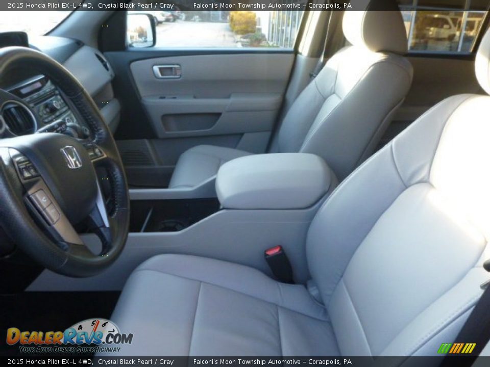2015 Honda Pilot EX-L 4WD Crystal Black Pearl / Gray Photo #14