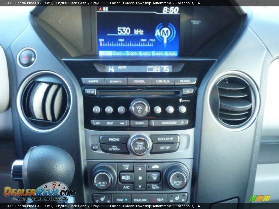 2015 Honda Pilot EX-L 4WD Crystal Black Pearl / Gray Photo #24