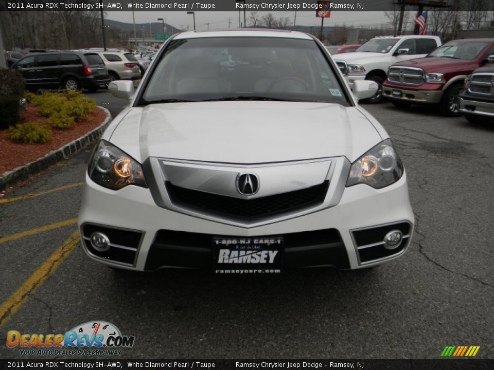 2011 Acura RDX Technology SH-AWD White Diamond Pearl / Taupe Photo #2