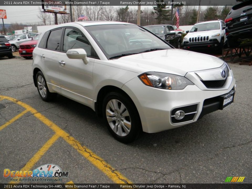 2011 Acura RDX Technology SH-AWD White Diamond Pearl / Taupe Photo #4