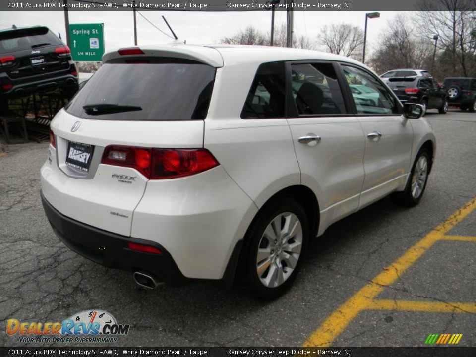 2011 Acura RDX Technology SH-AWD White Diamond Pearl / Taupe Photo #6