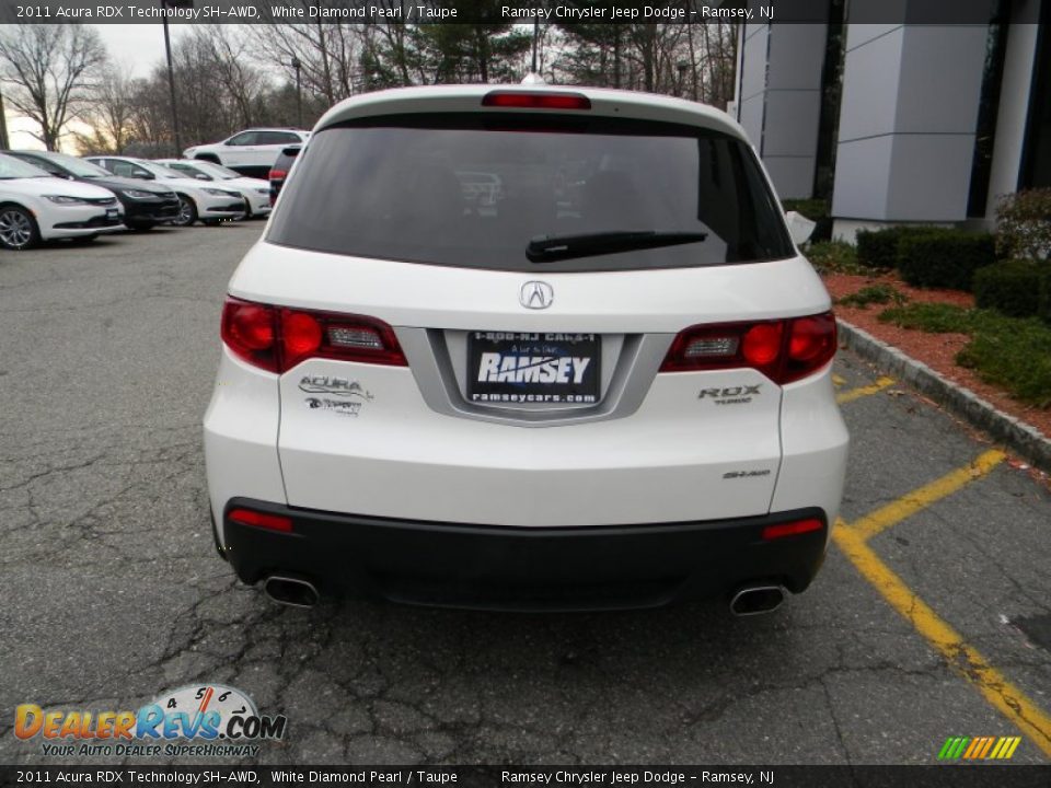 2011 Acura RDX Technology SH-AWD White Diamond Pearl / Taupe Photo #7