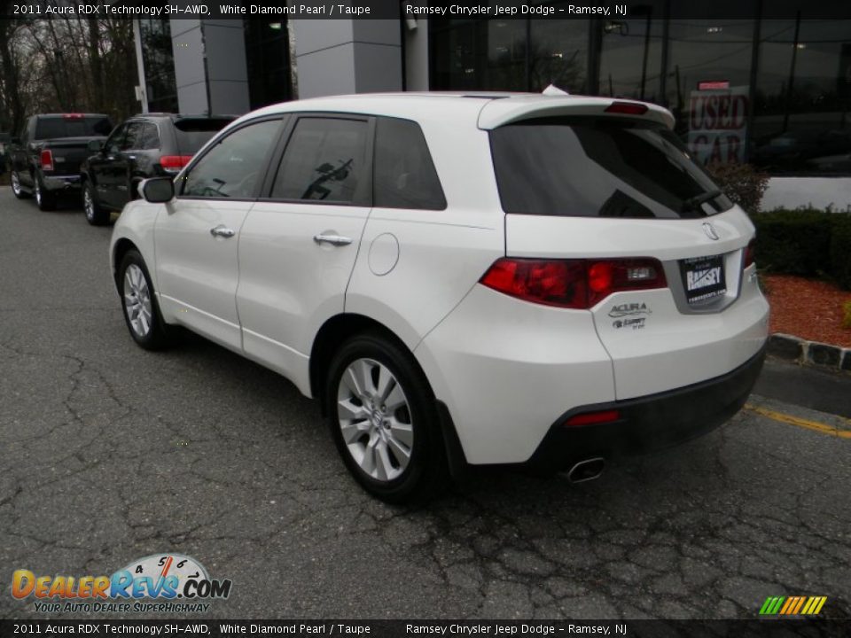2011 Acura RDX Technology SH-AWD White Diamond Pearl / Taupe Photo #9