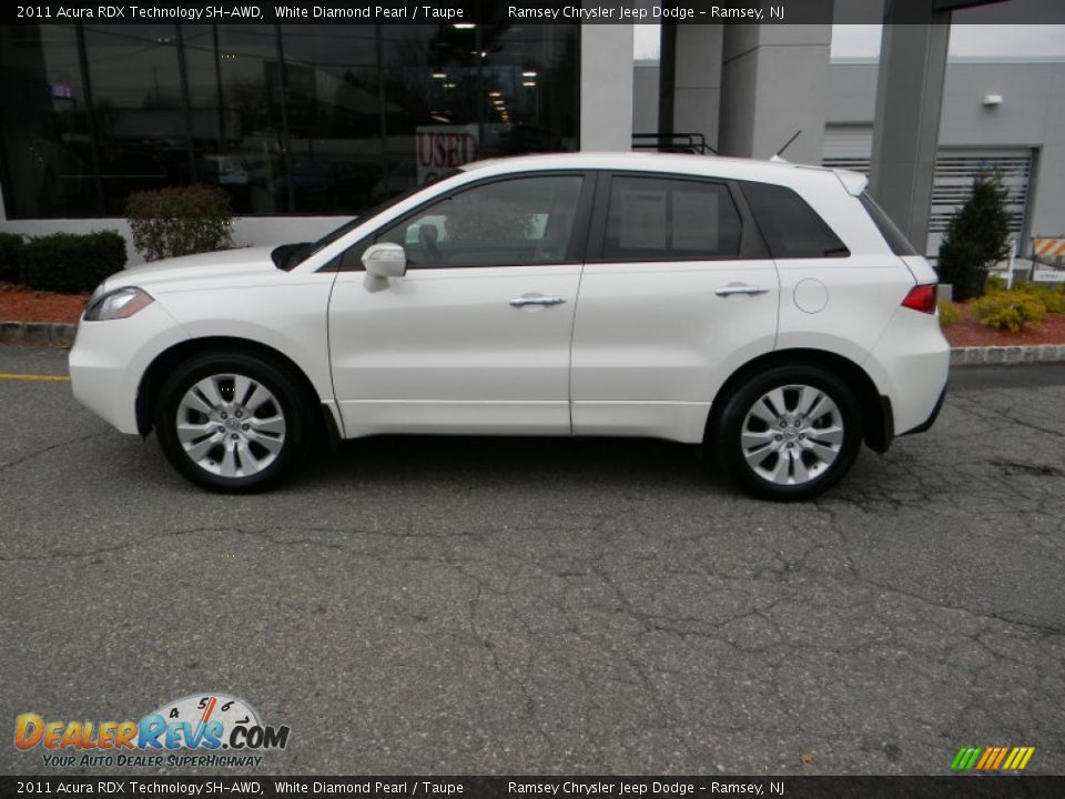 2011 Acura RDX Technology SH-AWD White Diamond Pearl / Taupe Photo #10
