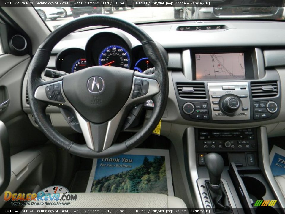 2011 Acura RDX Technology SH-AWD White Diamond Pearl / Taupe Photo #13