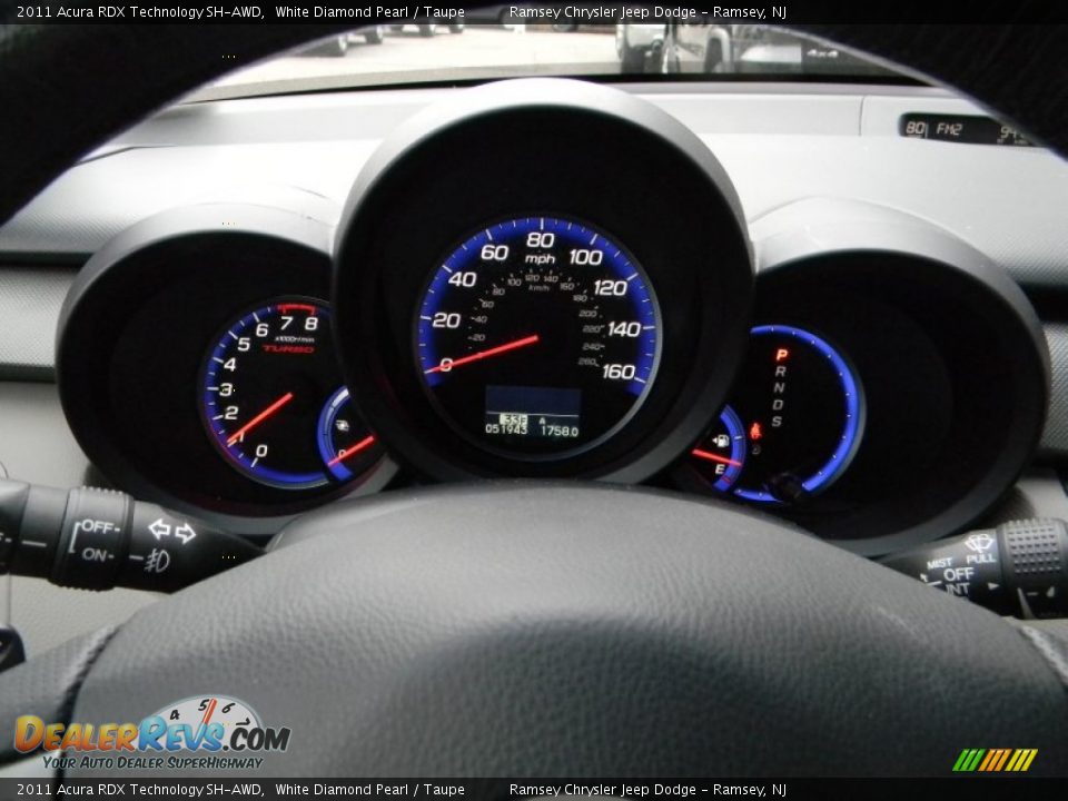 2011 Acura RDX Technology SH-AWD White Diamond Pearl / Taupe Photo #15