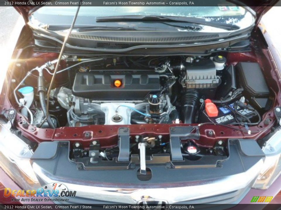 2012 Honda Civic LX Sedan Crimson Pearl / Stone Photo #19