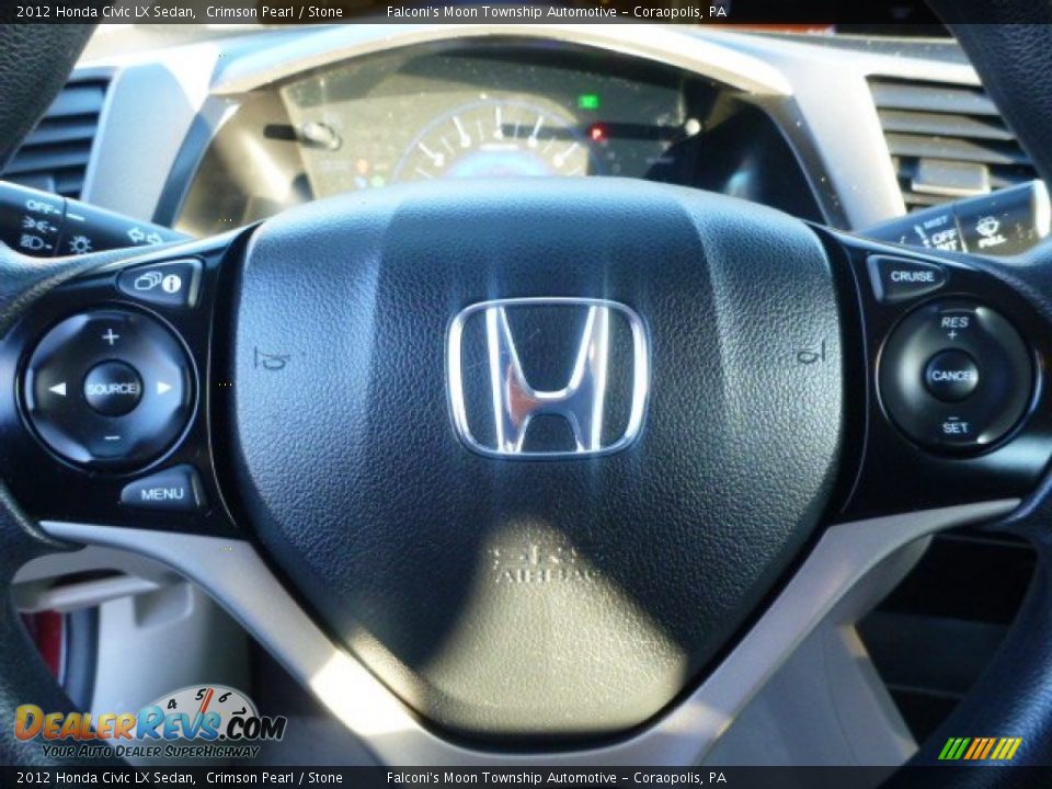 2012 Honda Civic LX Sedan Crimson Pearl / Stone Photo #20