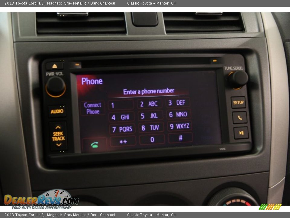 2013 Toyota Corolla S Magnetic Gray Metallic / Dark Charcoal Photo #10