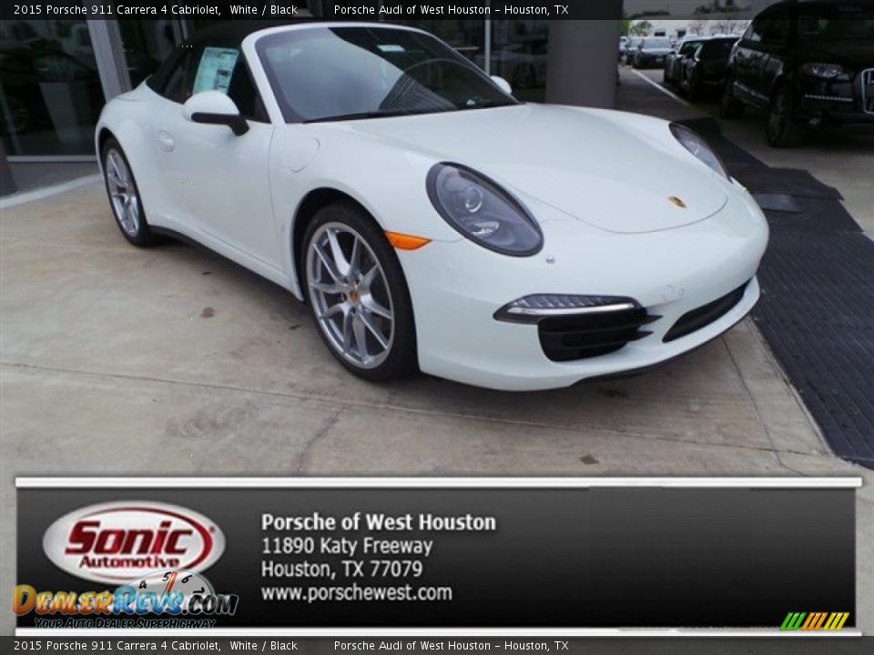 2015 Porsche 911 Carrera 4 Cabriolet White / Black Photo #1