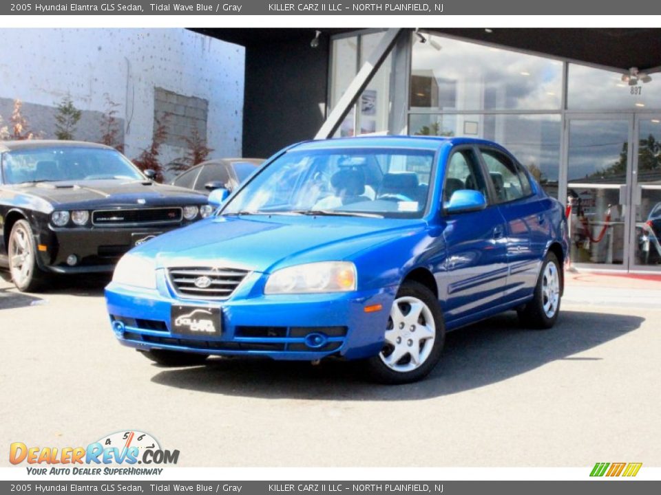 2005 Hyundai Elantra GLS Sedan Tidal Wave Blue / Gray Photo #3