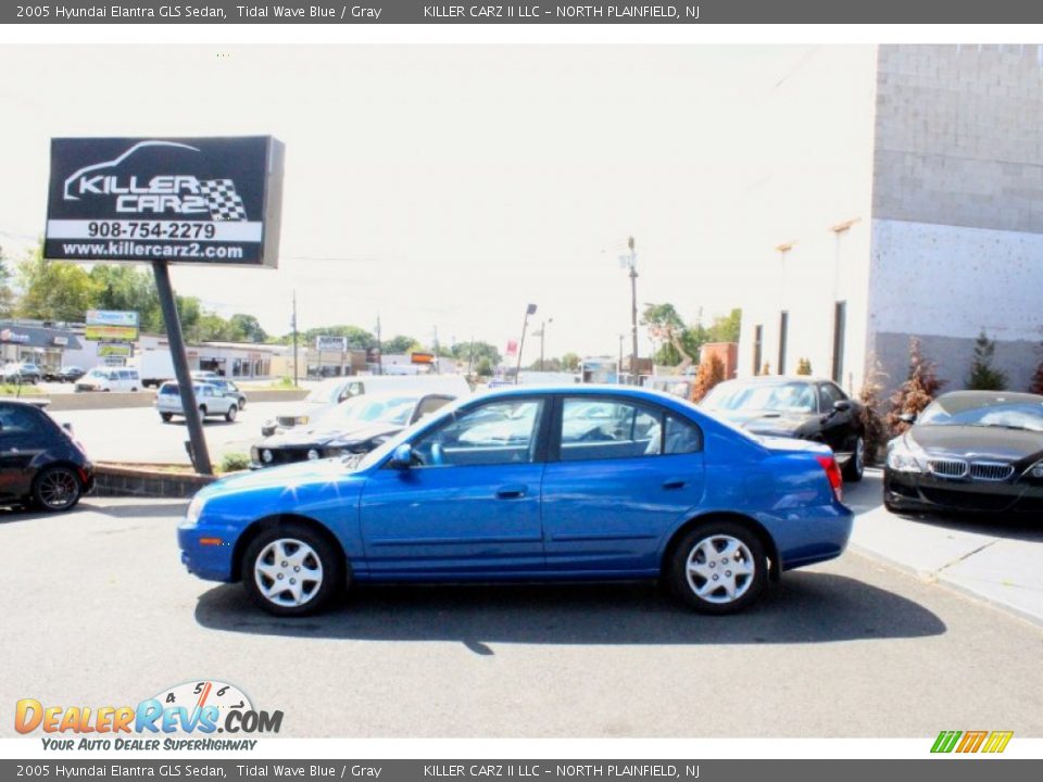 2005 Hyundai Elantra GLS Sedan Tidal Wave Blue / Gray Photo #4