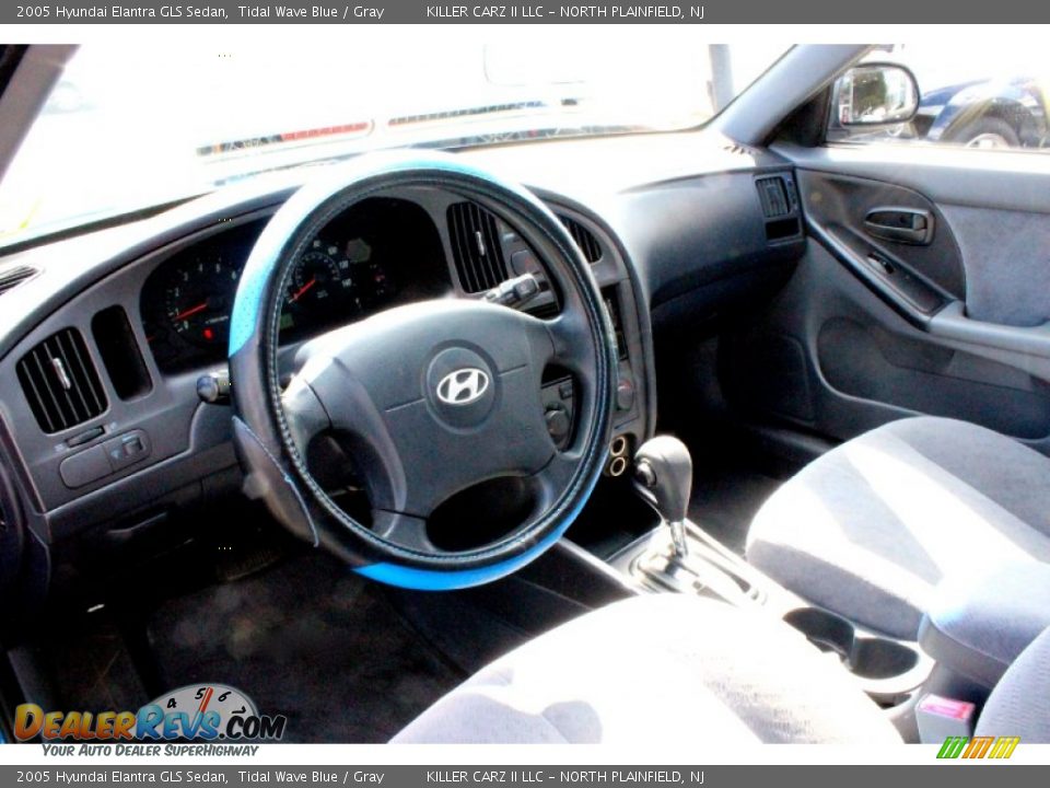 2005 Hyundai Elantra GLS Sedan Tidal Wave Blue / Gray Photo #15