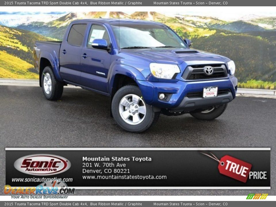 2015 Toyota Tacoma TRD Sport Double Cab 4x4 Blue Ribbon Metallic / Graphite Photo #1
