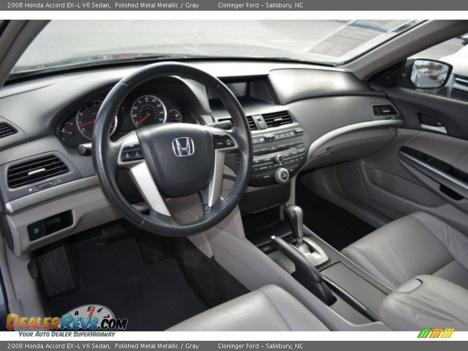 Gray Interior - 2008 Honda Accord EX-L V6 Sedan Photo #10