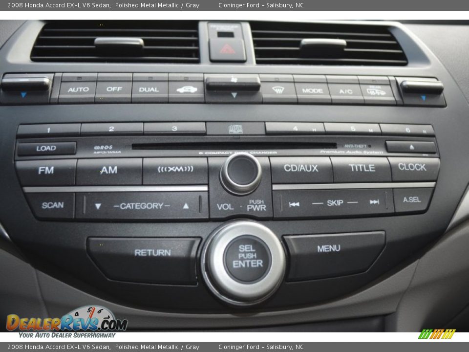 2008 Honda Accord EX-L V6 Sedan Polished Metal Metallic / Gray Photo #19