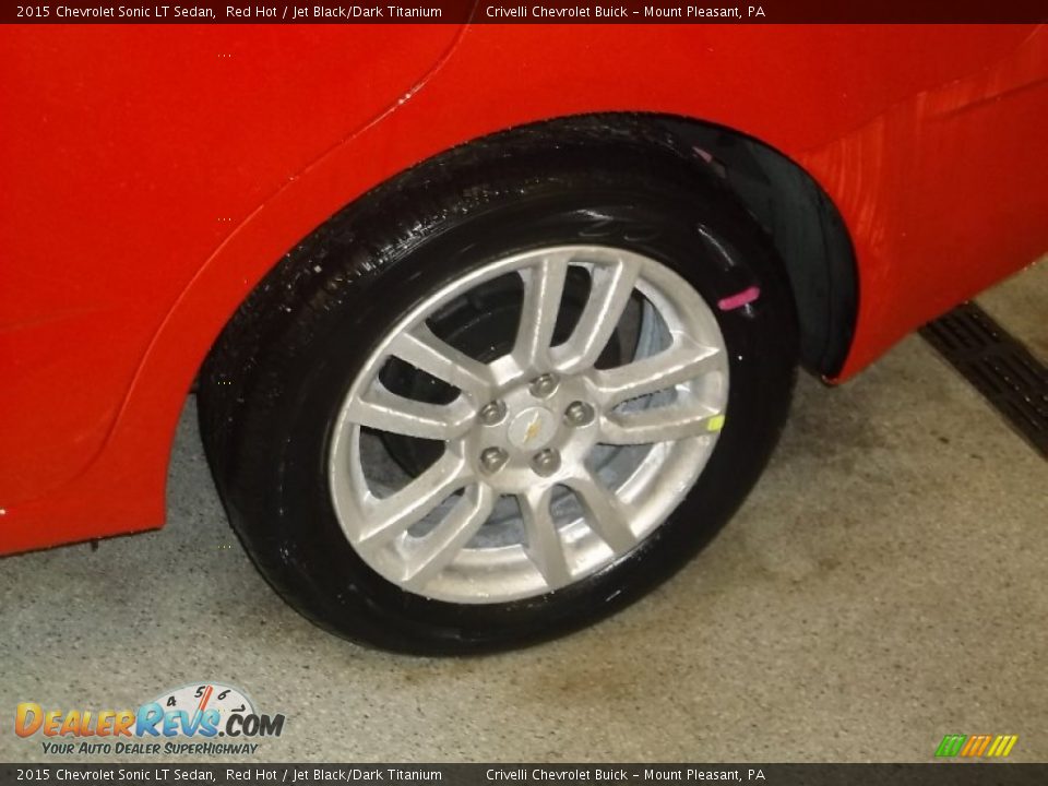 2015 Chevrolet Sonic LT Sedan Red Hot / Jet Black/Dark Titanium Photo #3