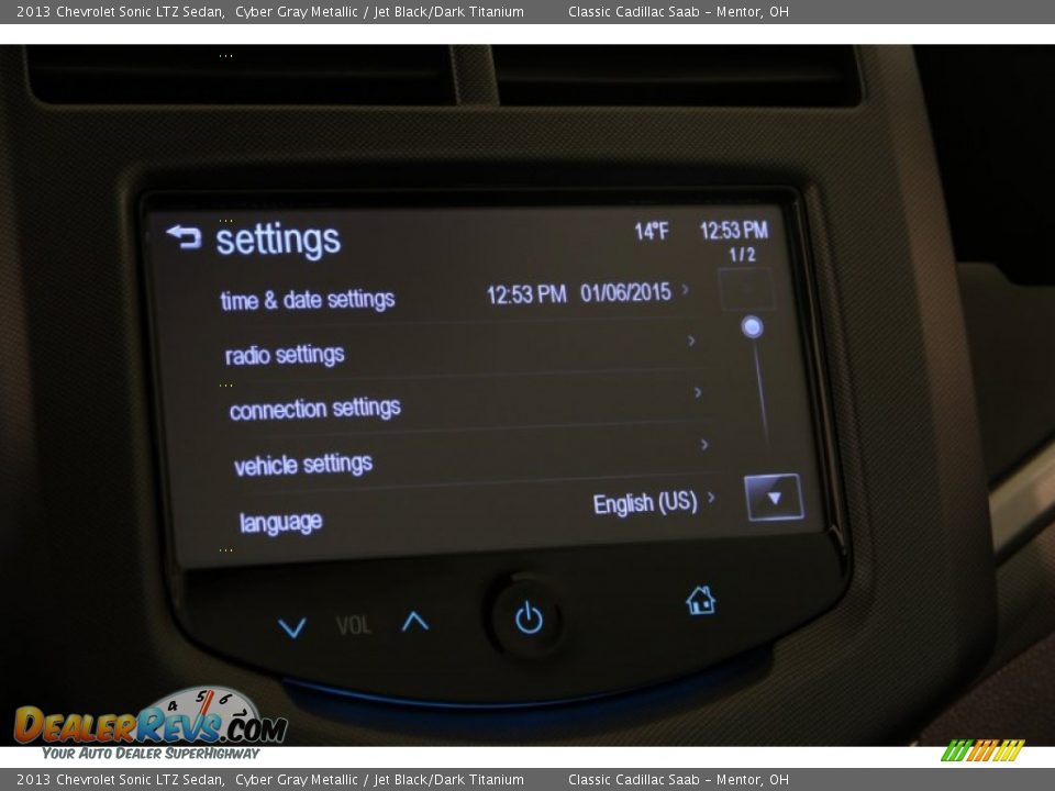 2013 Chevrolet Sonic LTZ Sedan Cyber Gray Metallic / Jet Black/Dark Titanium Photo #14