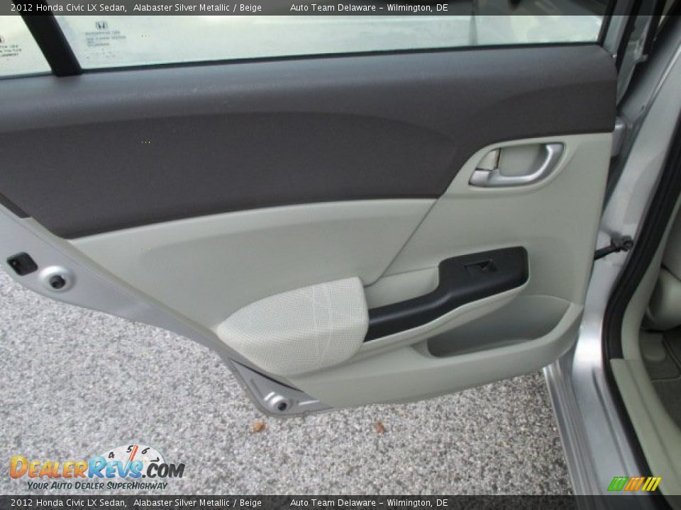 2012 Honda Civic LX Sedan Alabaster Silver Metallic / Beige Photo #24