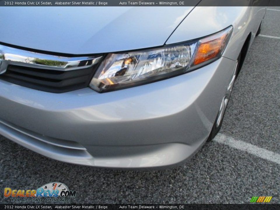 2012 Honda Civic LX Sedan Alabaster Silver Metallic / Beige Photo #29