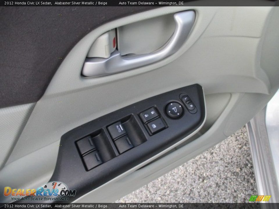 2012 Honda Civic LX Sedan Alabaster Silver Metallic / Beige Photo #30