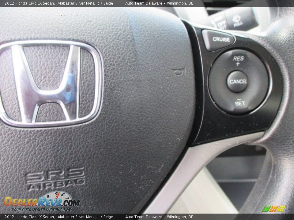 2012 Honda Civic LX Sedan Alabaster Silver Metallic / Beige Photo #33