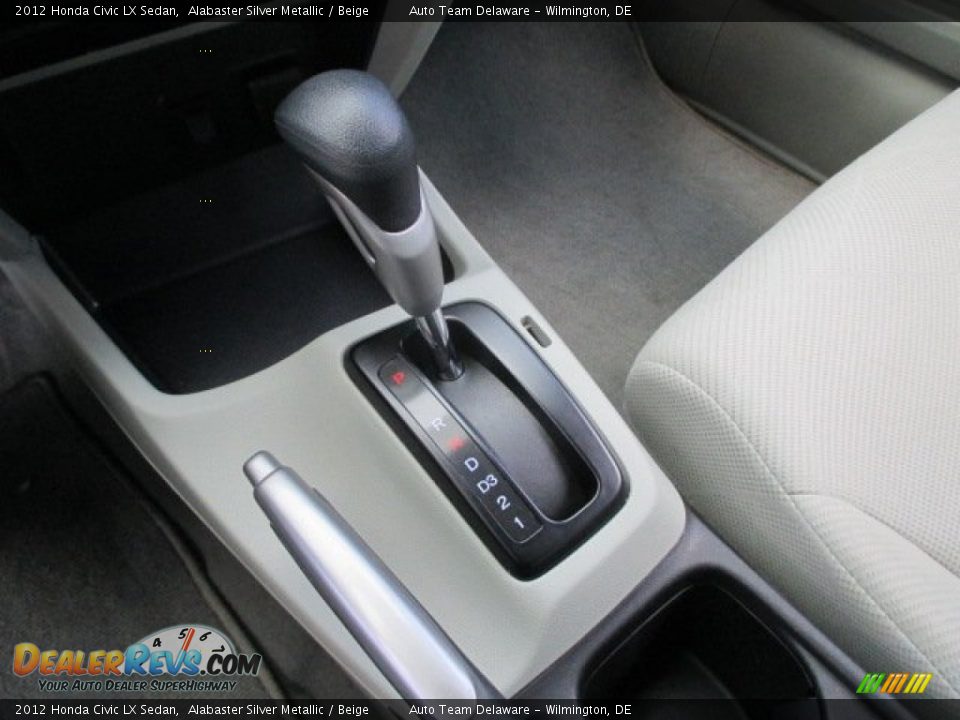 2012 Honda Civic LX Sedan Alabaster Silver Metallic / Beige Photo #36