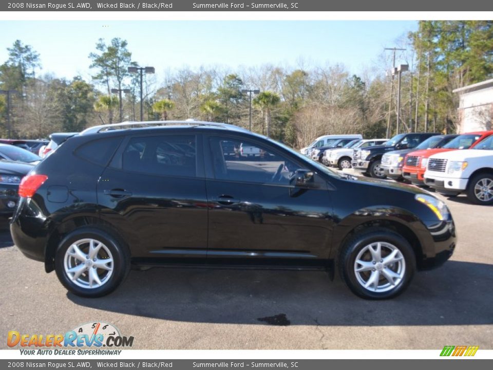 2008 Nissan Rogue SL AWD Wicked Black / Black/Red Photo #2