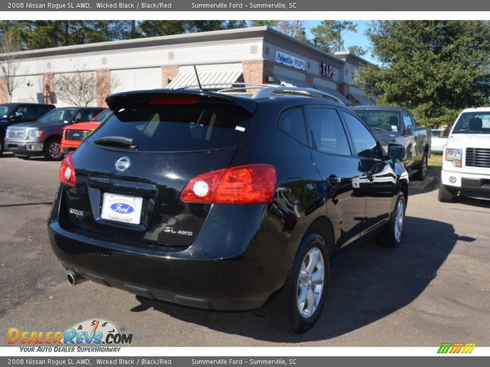 2008 Nissan Rogue SL AWD Wicked Black / Black/Red Photo #3