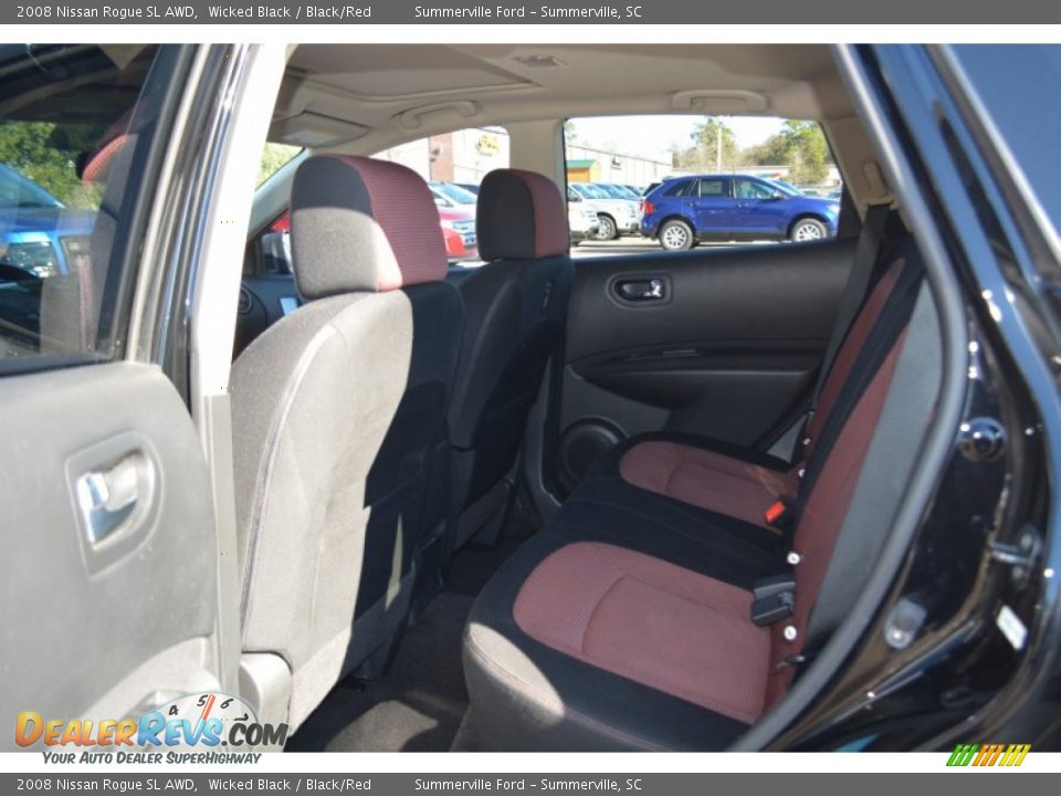 2008 Nissan Rogue SL AWD Wicked Black / Black/Red Photo #10