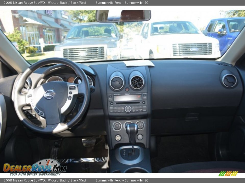 2008 Nissan Rogue SL AWD Wicked Black / Black/Red Photo #11