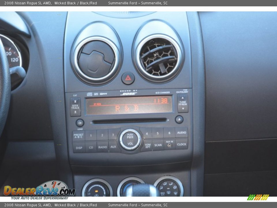 2008 Nissan Rogue SL AWD Wicked Black / Black/Red Photo #13